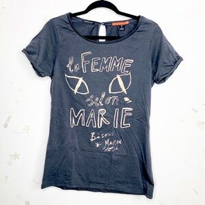 𝅺Scotch & Soda Maison Scotch Les Bon Vivants dark gray graphic T-shirt